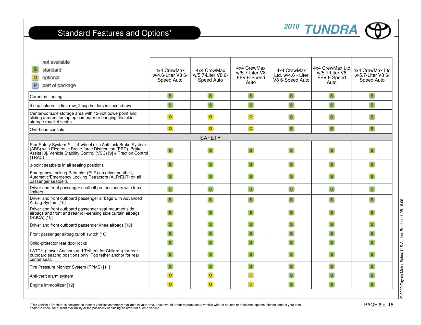 2010 Toyota Tundra CM 4x4 Brochure Page 14